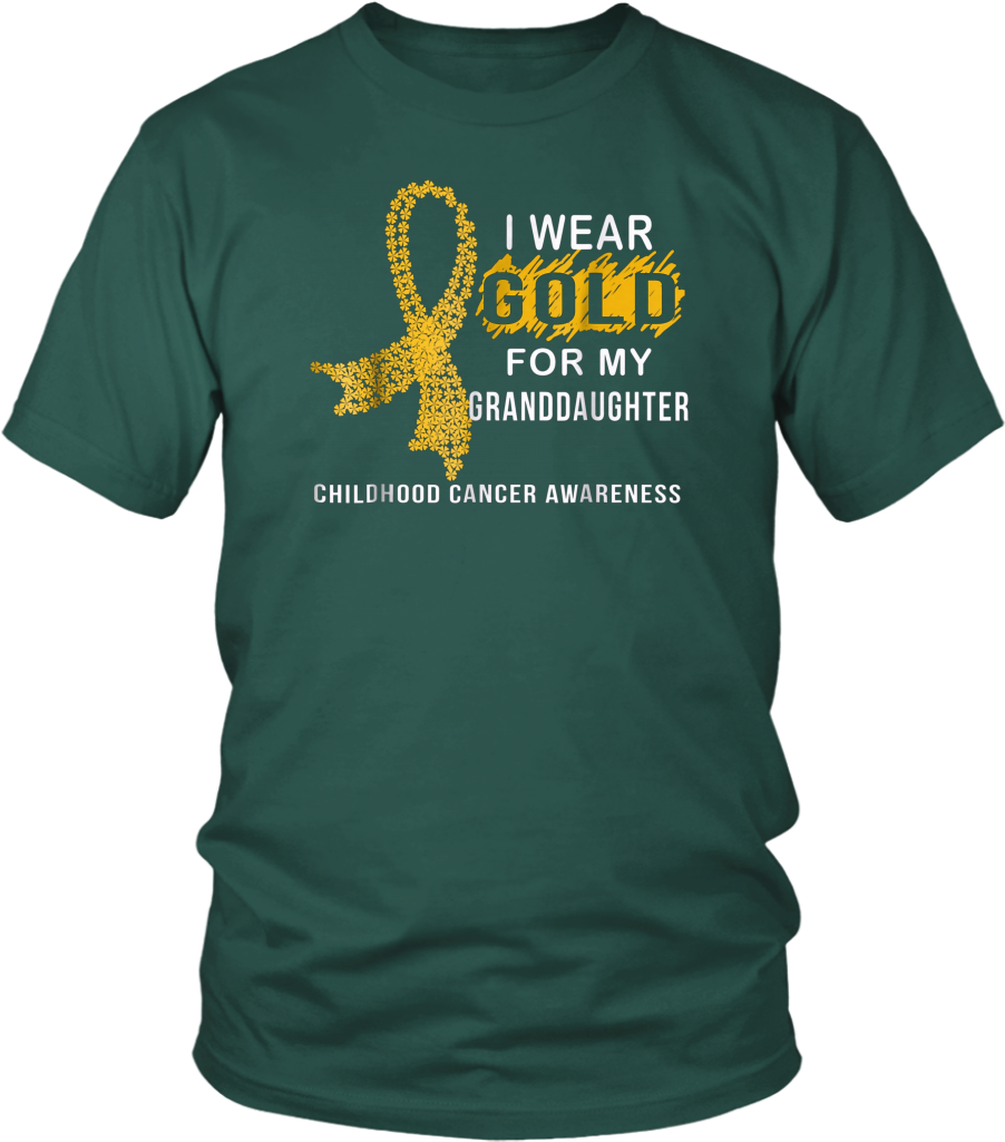 I Wear Gold For My Granddaughter Gold Ribbon T-shirt - Larry Bernandez T Shirt Clipart (902x1025), Png Download