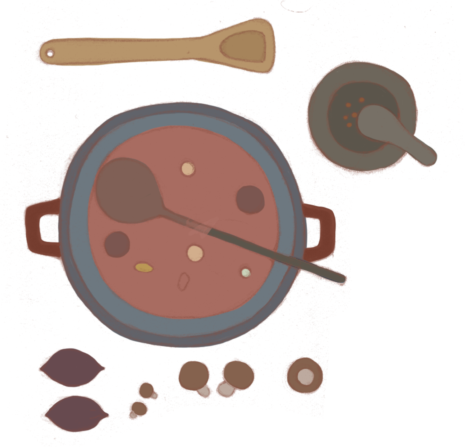 Hand Painted Stockpot Purple Potato Mushroom Png And - Psd Clipart (2000x2000), Png Download