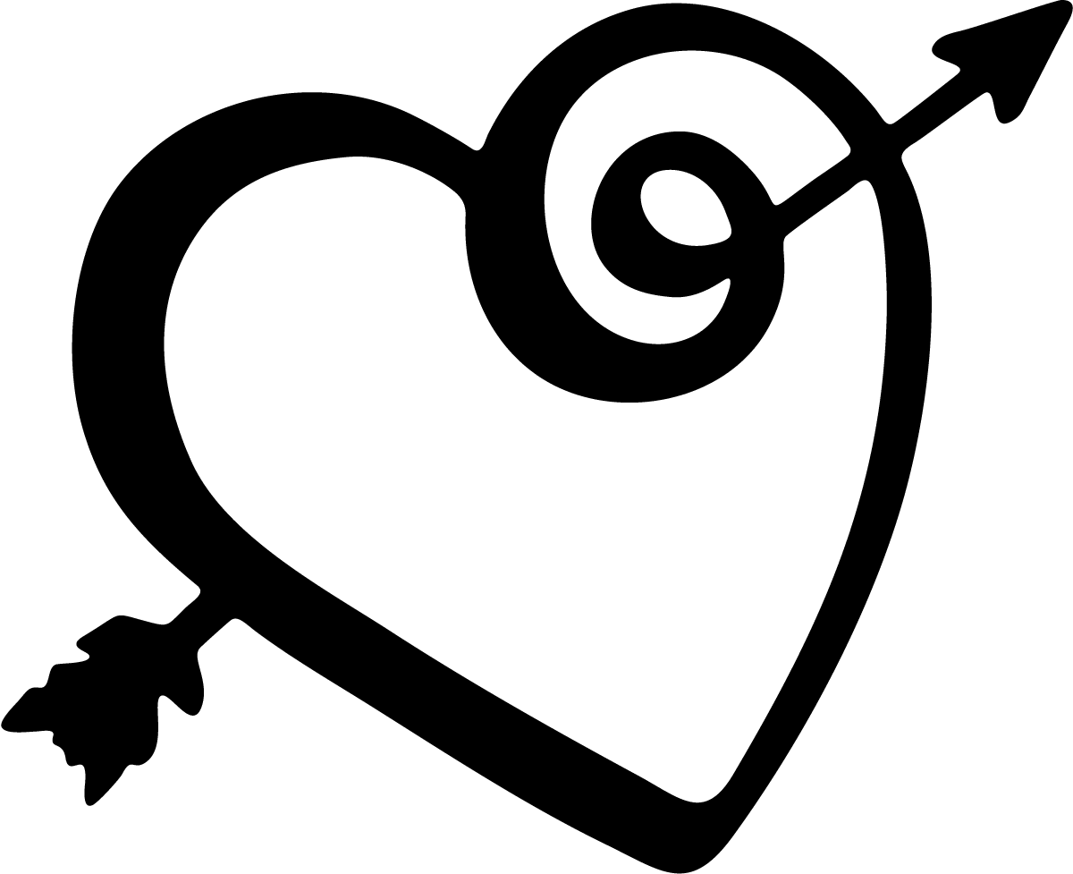 Corazón Con Flecha - Vinilos Decorativos Dia De Los Enamorados Clipart (1200x977), Png Download