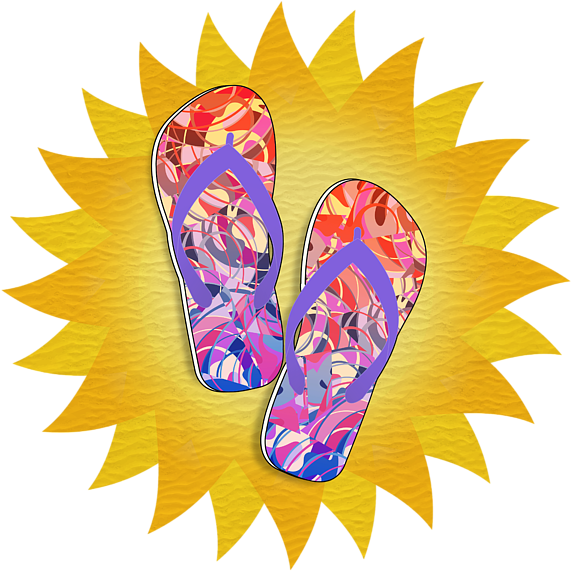 And Purple Flip Flops T Shirt For - Bonus Shape Clipart (600x600), Png Download