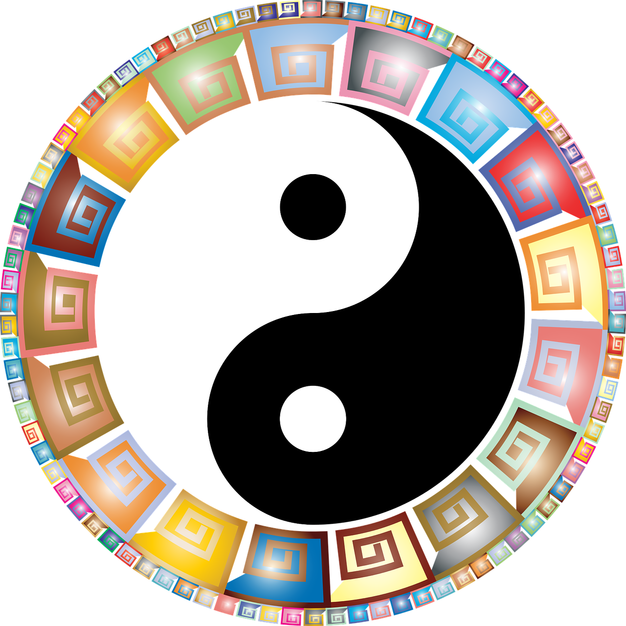 Yin Yang Eastern Asian Png Image Clipart (1280x1280), Png Download