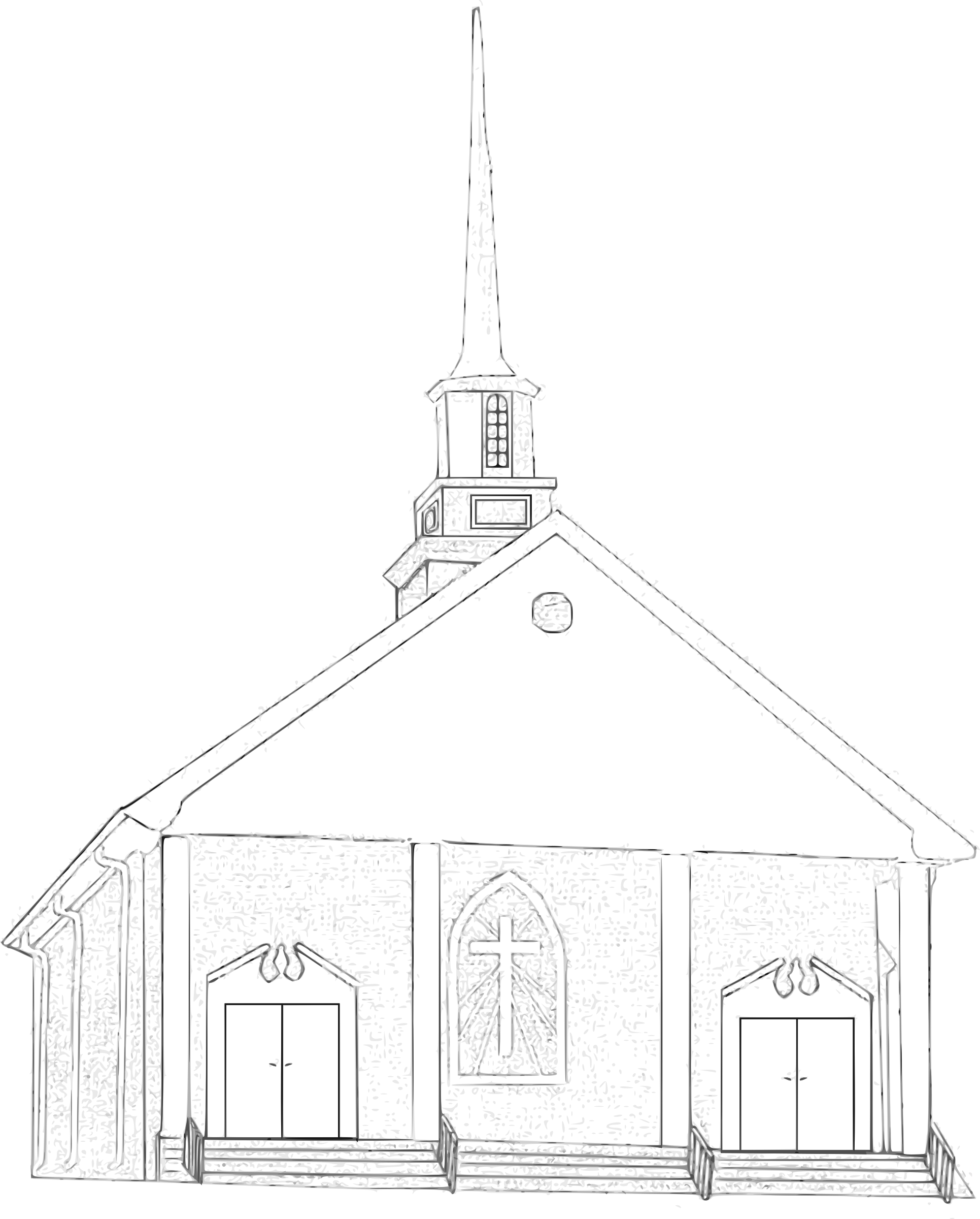 Clipart Free Big Image Png - Country Church Outline Transparent Png (1931x2400), Png Download
