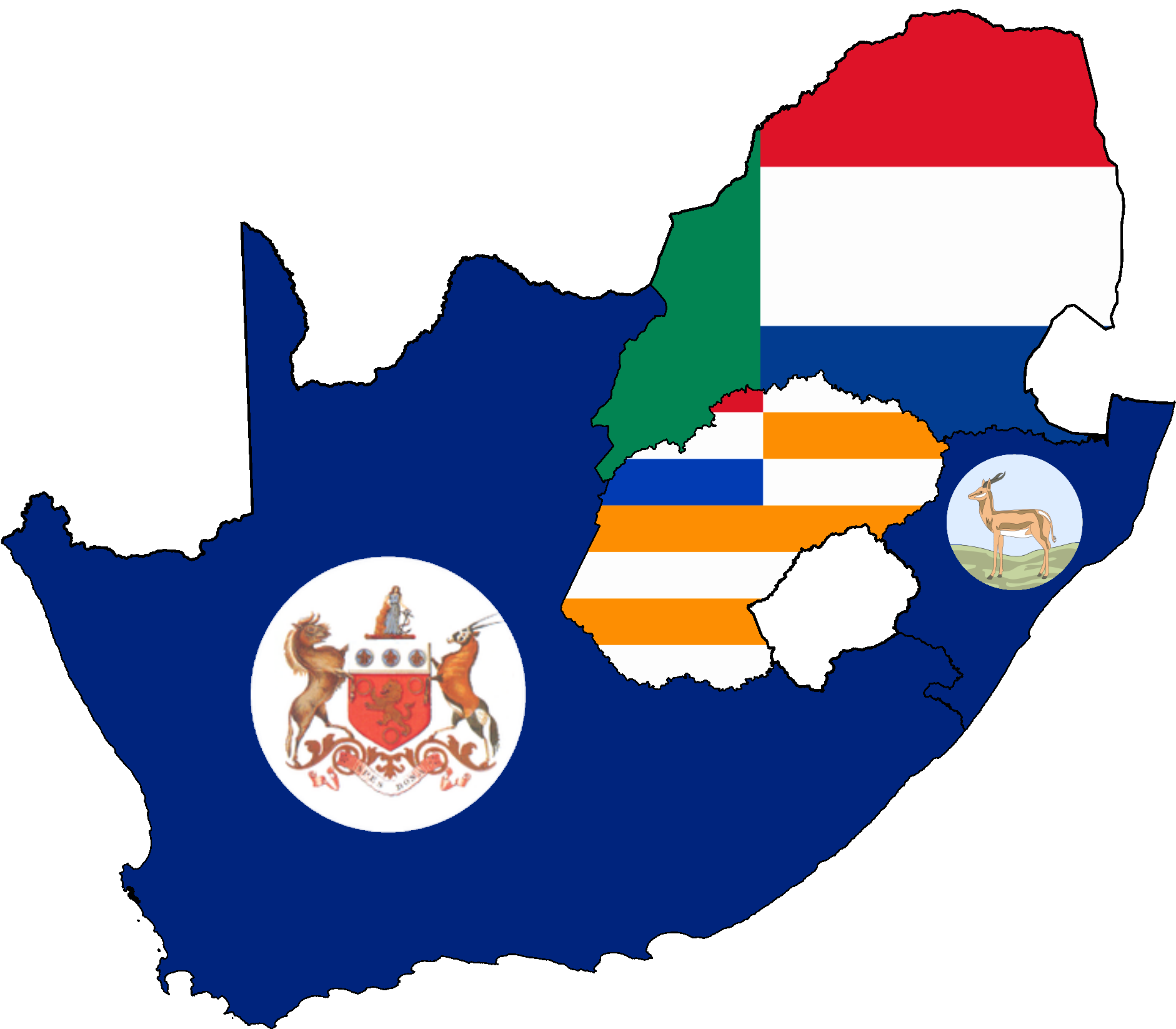Image Library Library Africa Clipart History African - South Africa Map Of Old Provinces - Png Download (2000x1753), Png Download