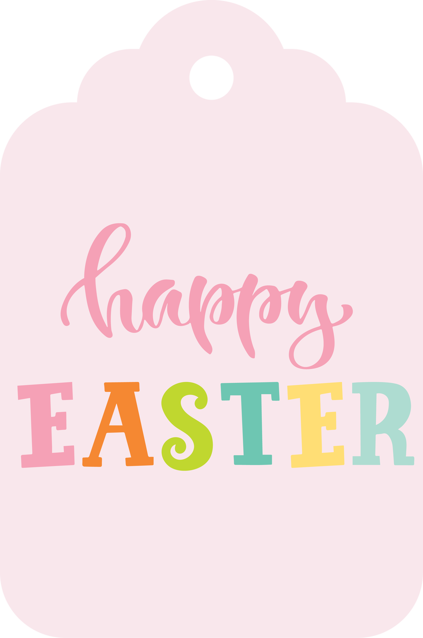 Happy Easter Tag Svg Cut File - Calligraphy Clipart (850x1280), Png Download