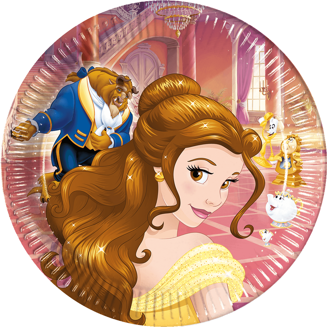 Beauty & The Beast Party Plates - Beauty And The Beast Party Clipart (1121x1120), Png Download