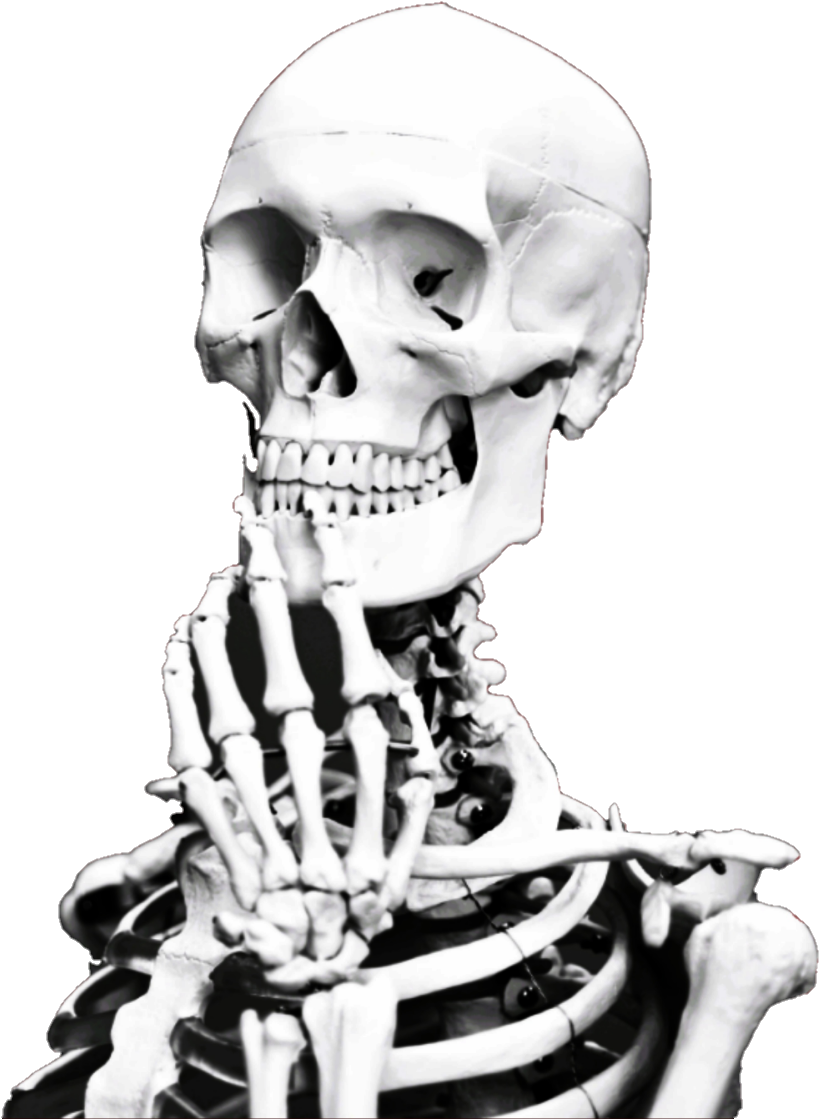 Skeleton Thinking Clipart (859x1125), Png Download