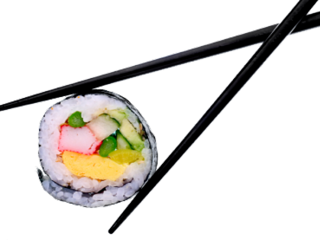 Sushi Rolls With Chopsticks Clipart (640x480), Png Download