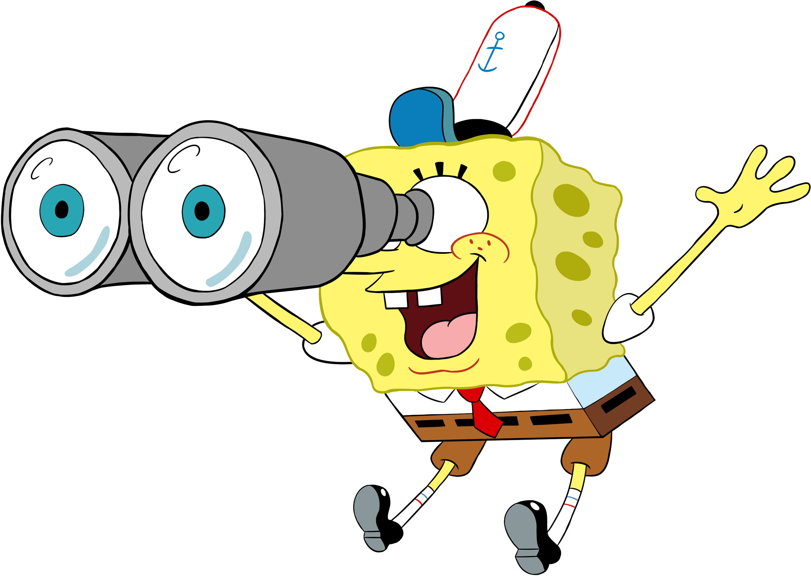 Spongebob With Binoculars Eyecupcakes Spongebob With - Spongebob Looking Through Binoculars Clipart (2918x2055), Png Download