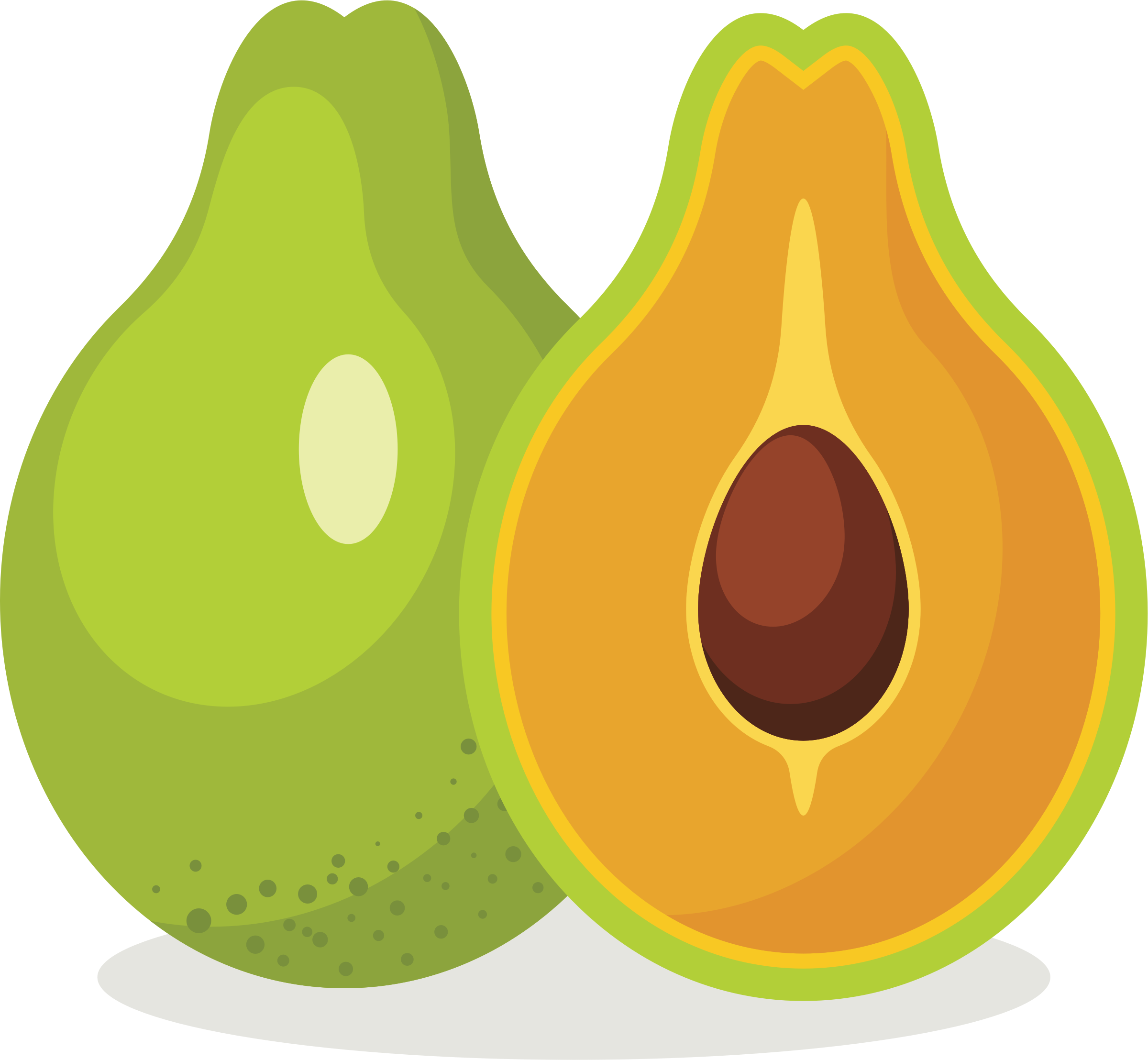 Avocado Clipart Full - Png Download (2400x2216), Png Download