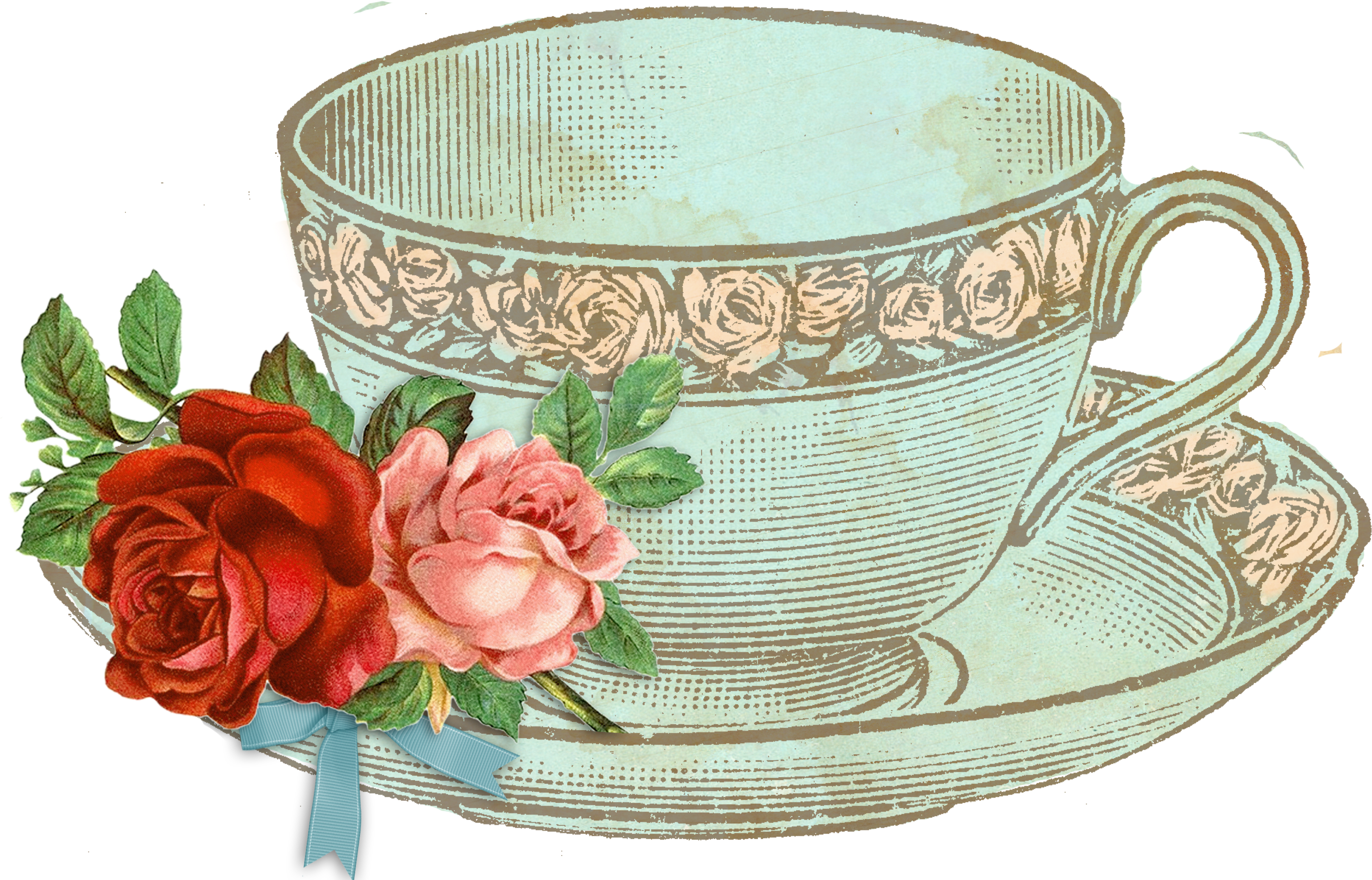 Clip Freeuse C B Ddc Orig Png Great - Vintage Tea Cup Clip Art Transparent Png (2781x1778), Png Download