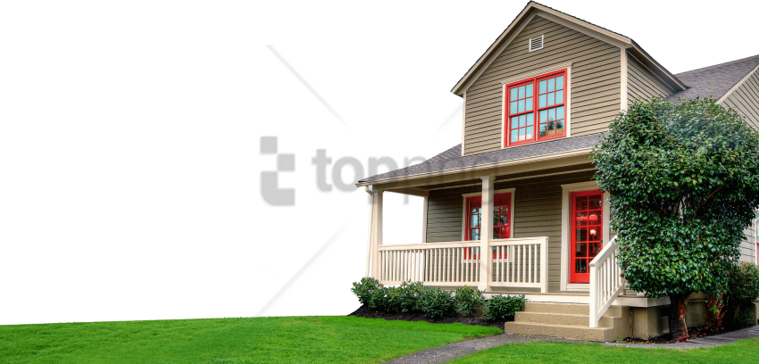Free Png House Garden Png Image With Transparent Background - House Png Clipart (850x408), Png Download