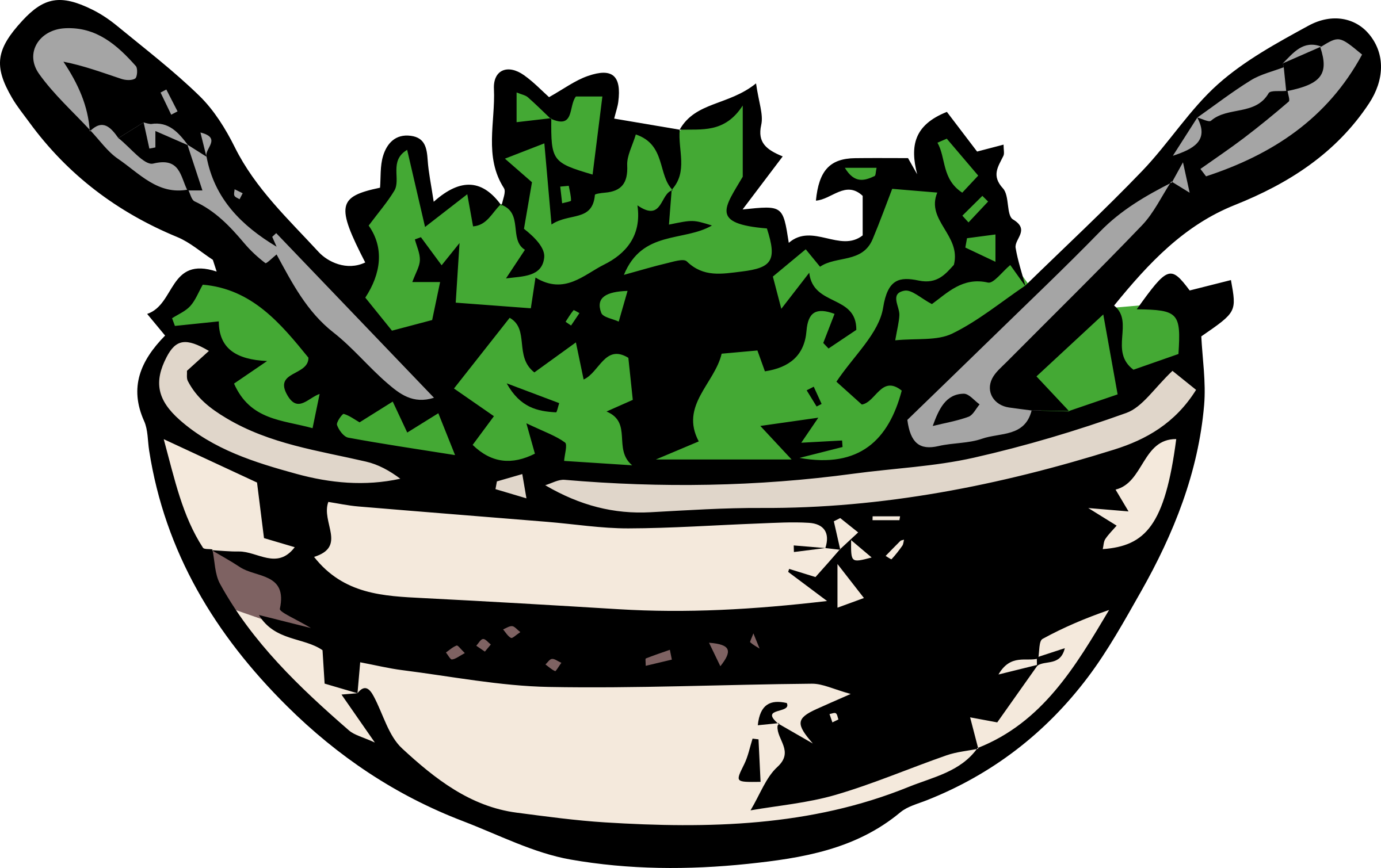 This Free Icons Png Design Of Salad Colour - Salad Clipart Black And... 