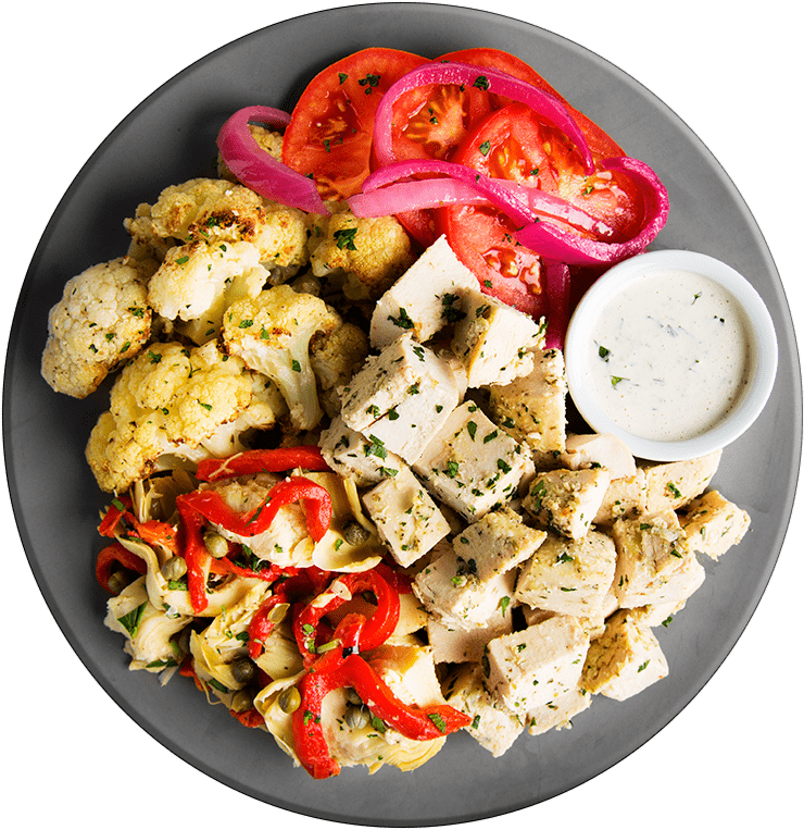 Greek Chicken Gyro Plate - Salad Clipart (740x763), Png Download