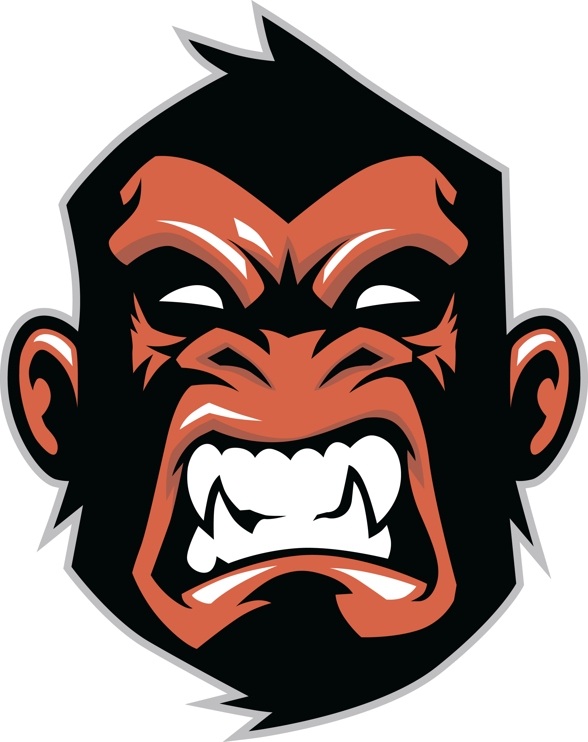 Monkey Angry Vector Clipart (2246x2831), Png Download