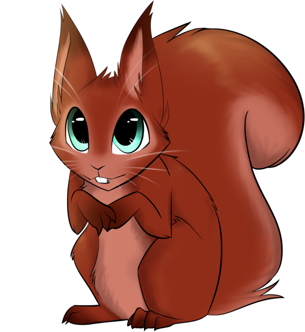 Cute Squirrel Png - Cartoon Clipart (627x682), Png Download