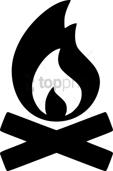 Free Png Campfire Fire Svg Icon Free- Icon Png Images - Fogata Silueta Png Clipart (480x724), Png Download