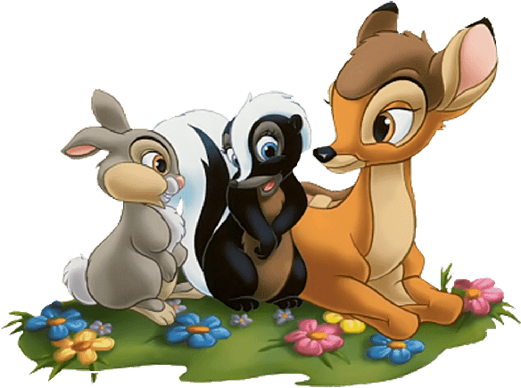 Rabbit Png Cartoon - Bambi And Thumper And Skunk Clipart (600x600), Png Download