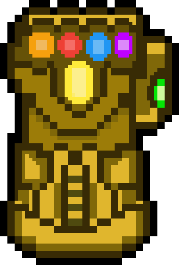 Infinity Gauntlet - Minecraft Pixel Art Thanos Clipart (1200x1200), Png Download