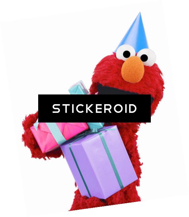 Sesame Street Elmo With Gifts - Elmo Happy Birthday Png Clipart (604x696), Png Download