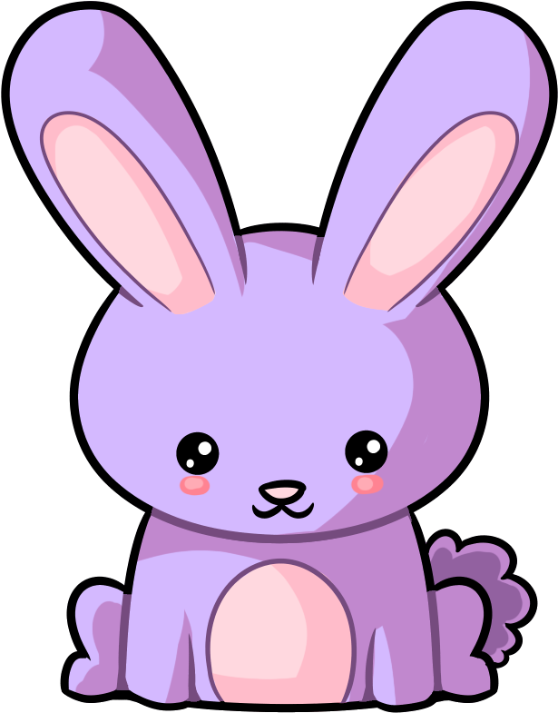 Purple Easter Bunny - Domestic Rabbit Clipart (615x785), Png Download