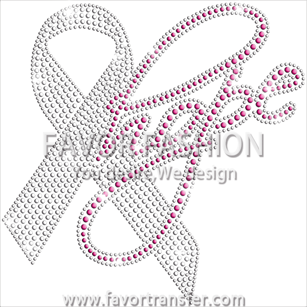 Hope Pink Ribbon Breast Cancer Awareness Rhinestone Clipart (600x600), Png Download