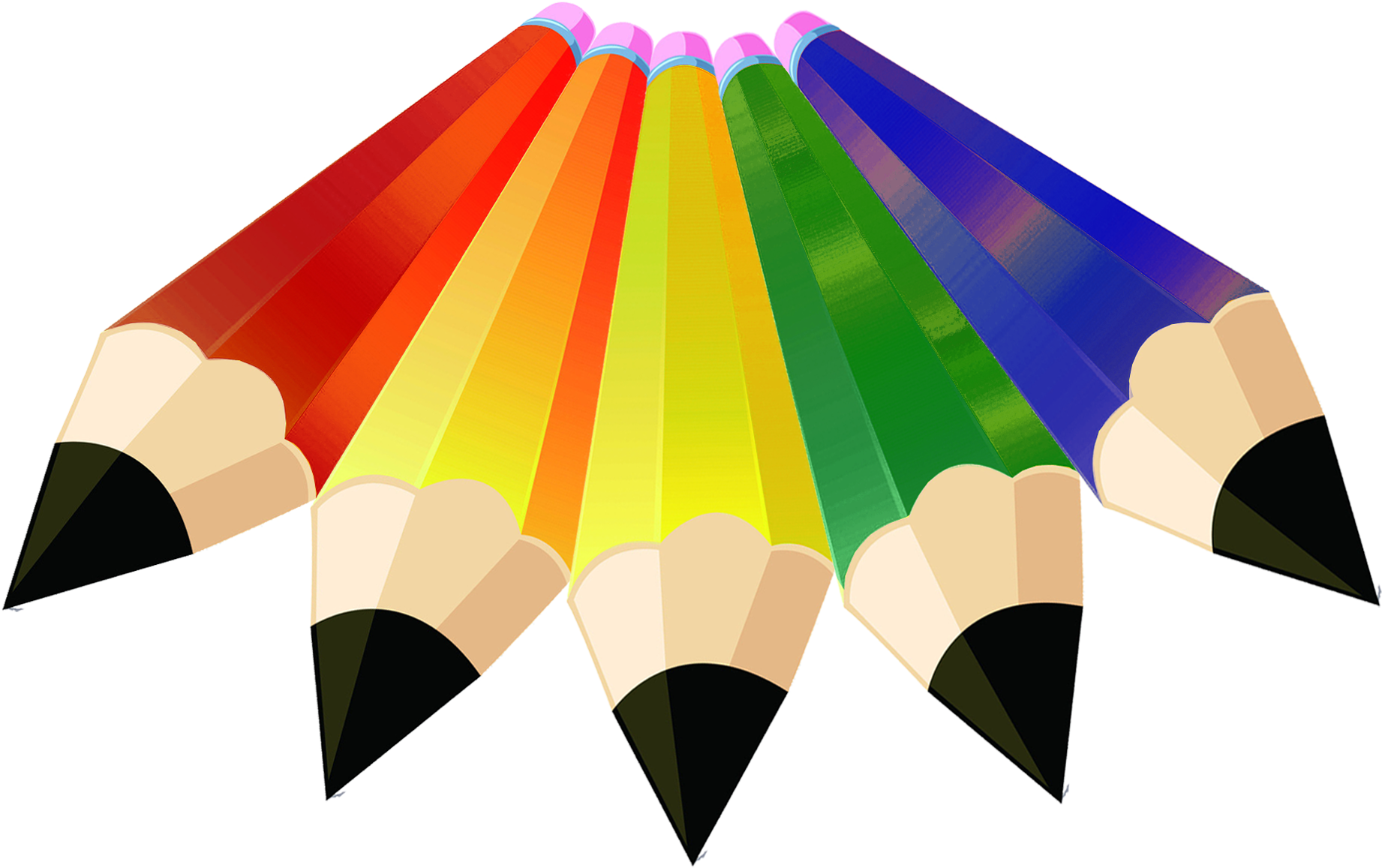 Pencil Stationery Rainbow Colorful Png And Psd - Pencil Clipart (2000x2000), Png Download