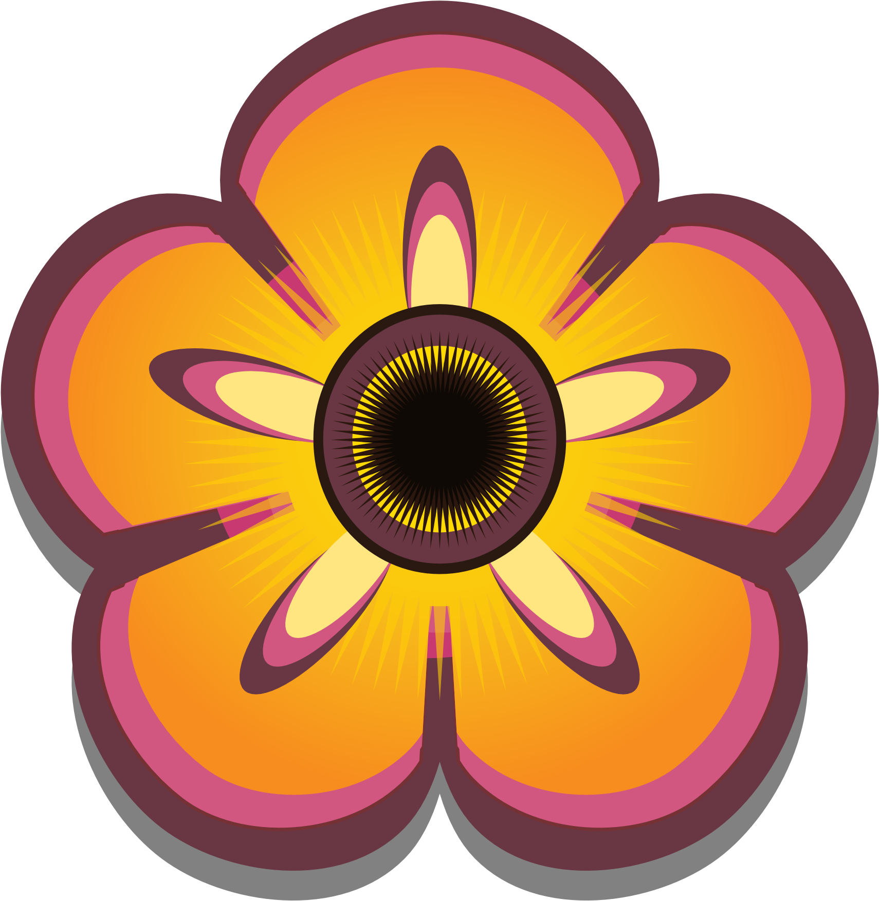 Colorful Animated Flower Clipart (1969x1969), Png Download