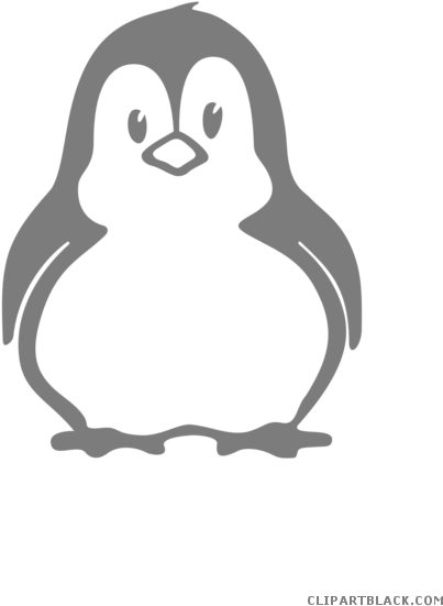 Clip Free Stock Black And White Animal Free Images - Penguin Cartoon Black And White - Png Download (495x700), Png Download