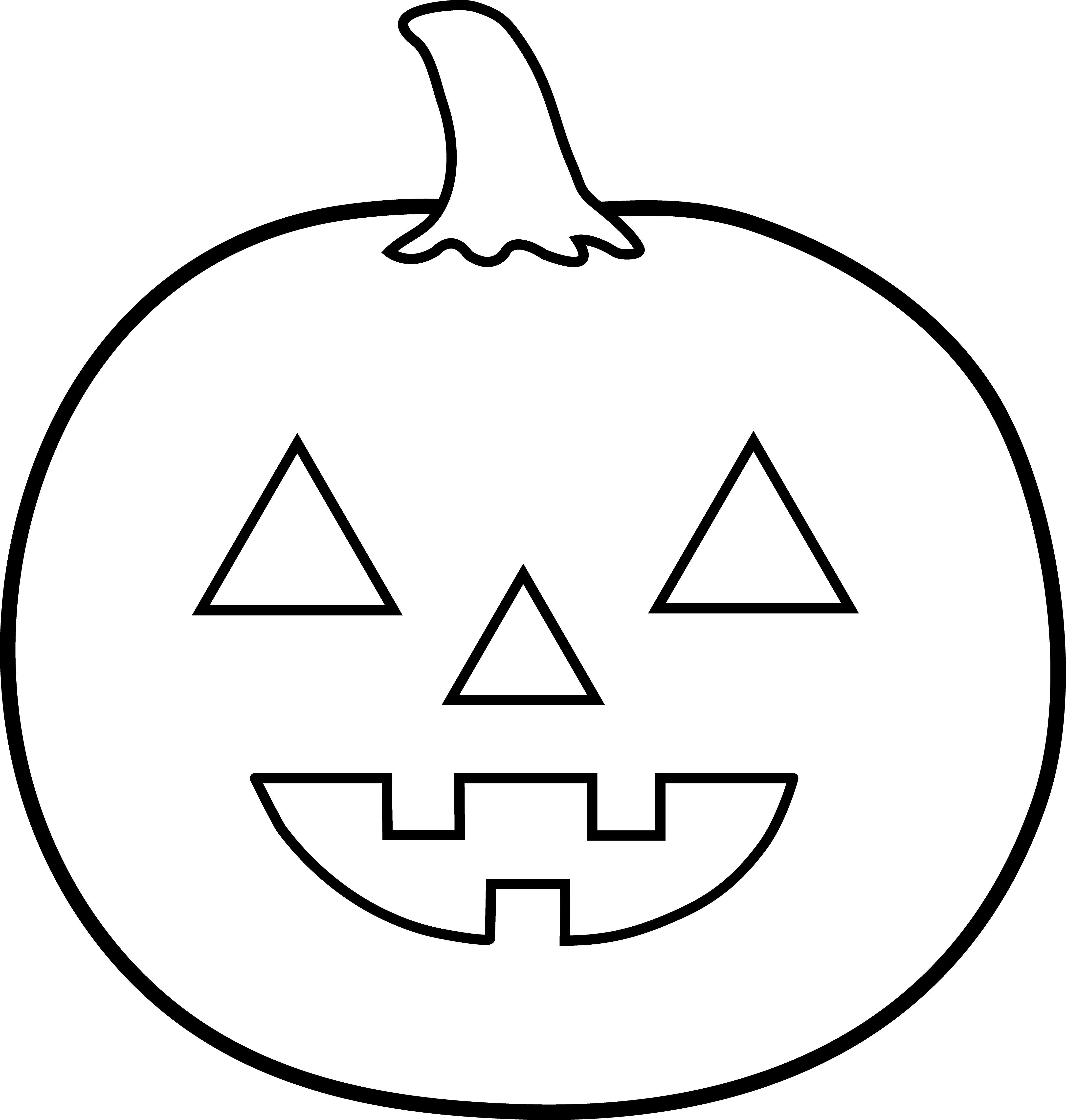 Jack O Lantern Black And White Jack Lantern Clipart - Jack O Lantern Line Art - Png Download (4312x4529), Png Download