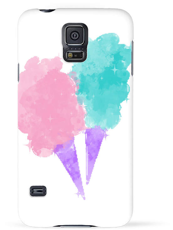 Coque 3d Samsung Galaxy S5 Watercolor Cotton Candy - Ice Cream Clipart (553x734), Png Download