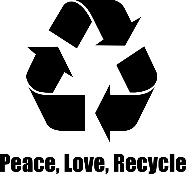 Original Png Clip Art File Peace, Love, Recycle Svg Transparent Png (600x562), Png Download