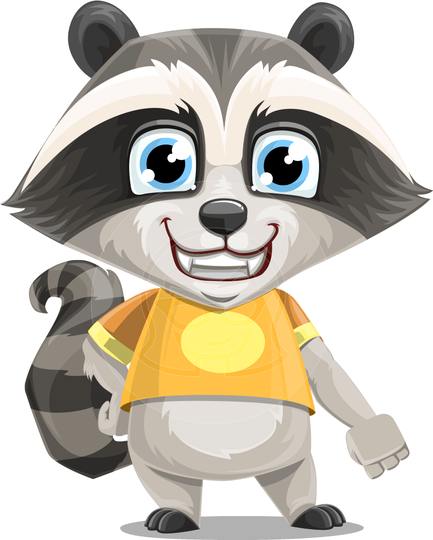 Baby Raccoon Cartoon Vector Character Aka Roony - Raccoon Cartoon Character Clipart (1025x1060), Png Download
