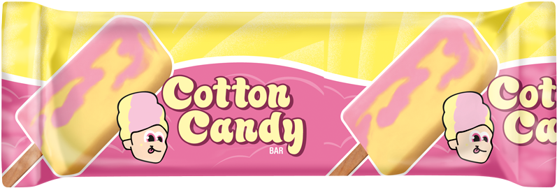 Cotton Candy Bar - Cotton Candy Ice Cream Popsicle Clipart (800x800), Png Download
