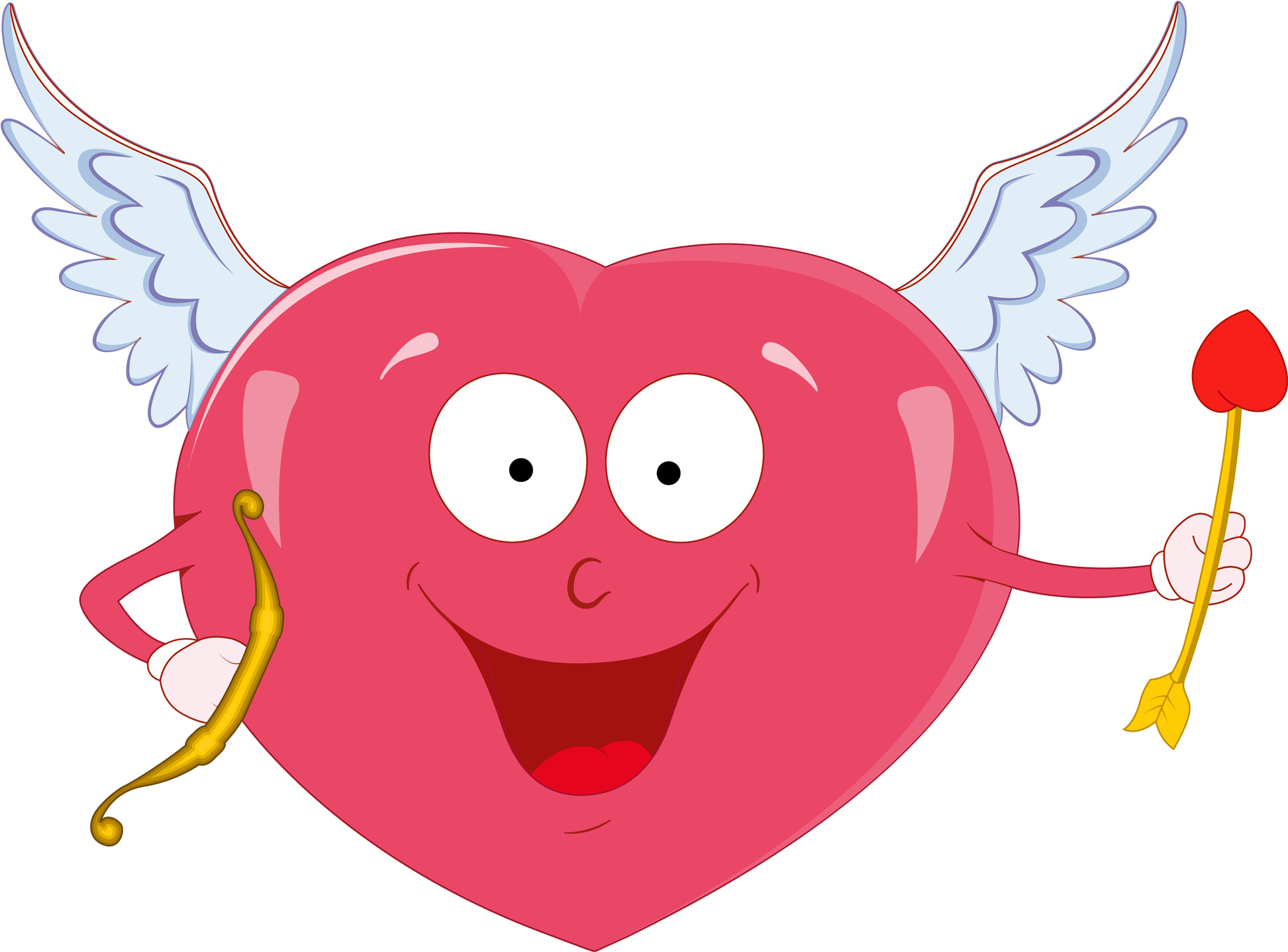 Vector Freeuse Download Valentine Heart With Cupid - Valentine Heart And Cupid Clipart (1945x1438), Png Download