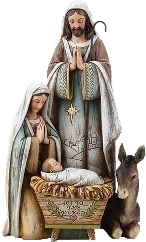 Nativity Holy Family Donkey - Christmas Nativity Scene Statue Clipart (1000x1000), Png Download