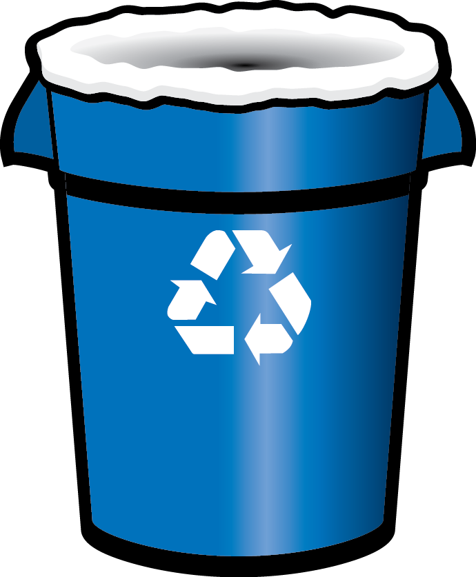 Recycle Clipart Recycling Container - Blue Recycling Bin Png Transparent Png (690x837), Png Download