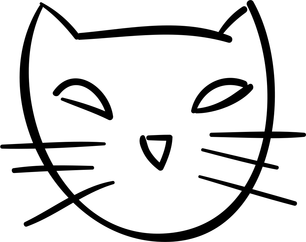 Halloween Cat Face Outline Comments Clipart (981x778), Png Download