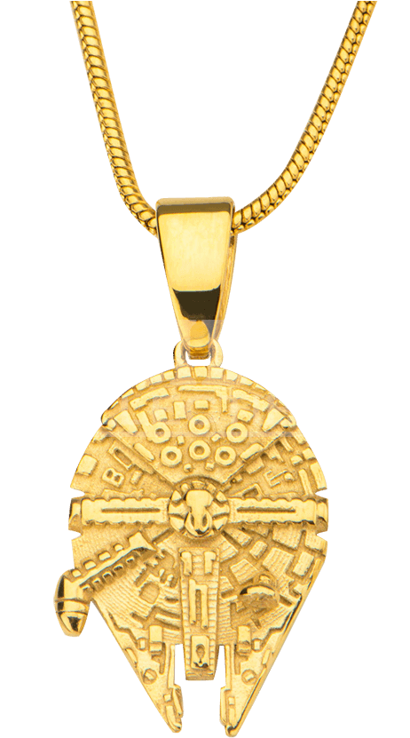 Gold Millennium Falcon Pendant Clipart (850x850), Png Download