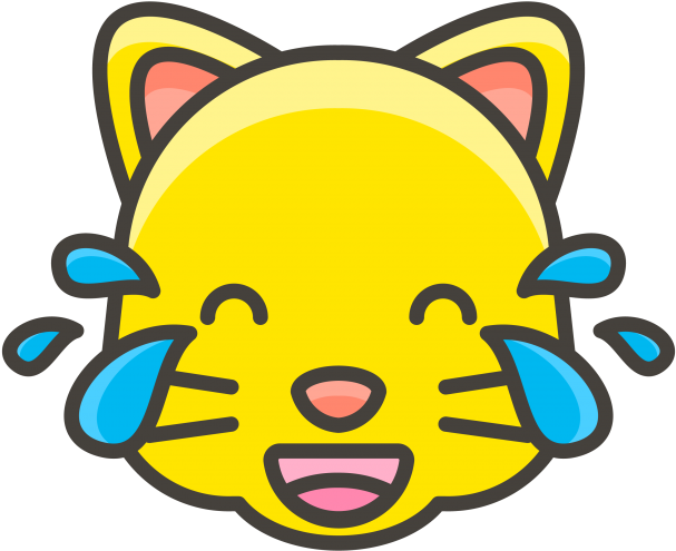 Cat Face With Tears Of Joy Emoji - Emoji .png Clipart (866x650), Png Download