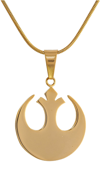 Star Wars Rebel Alliance Gold Tone Pendant Necklace - Star Wars Rebellion Necklace Clipart (600x600), Png Download