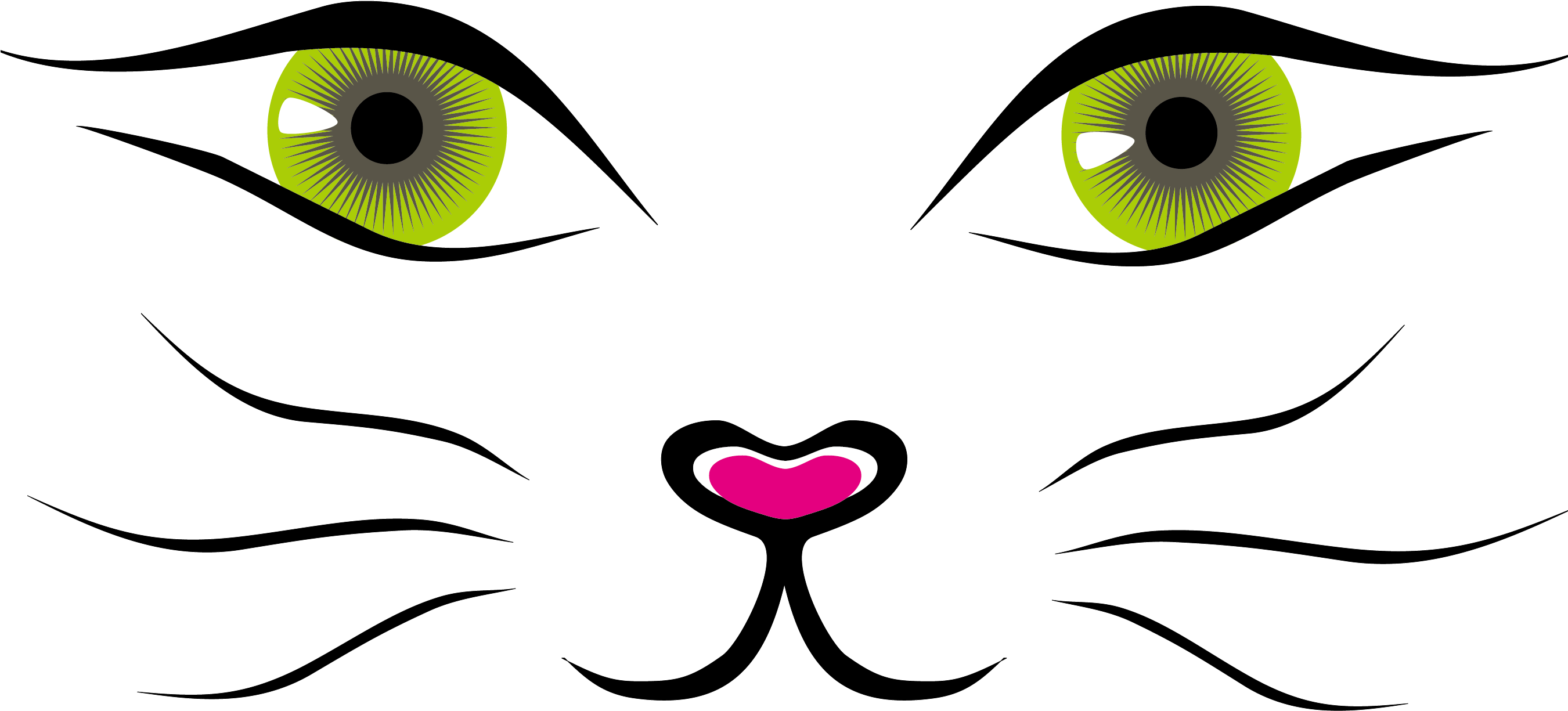 Cat Cartoon Clip Art - Cute Cartoon Cat Nose - Png Download (2701x1225), Png Download