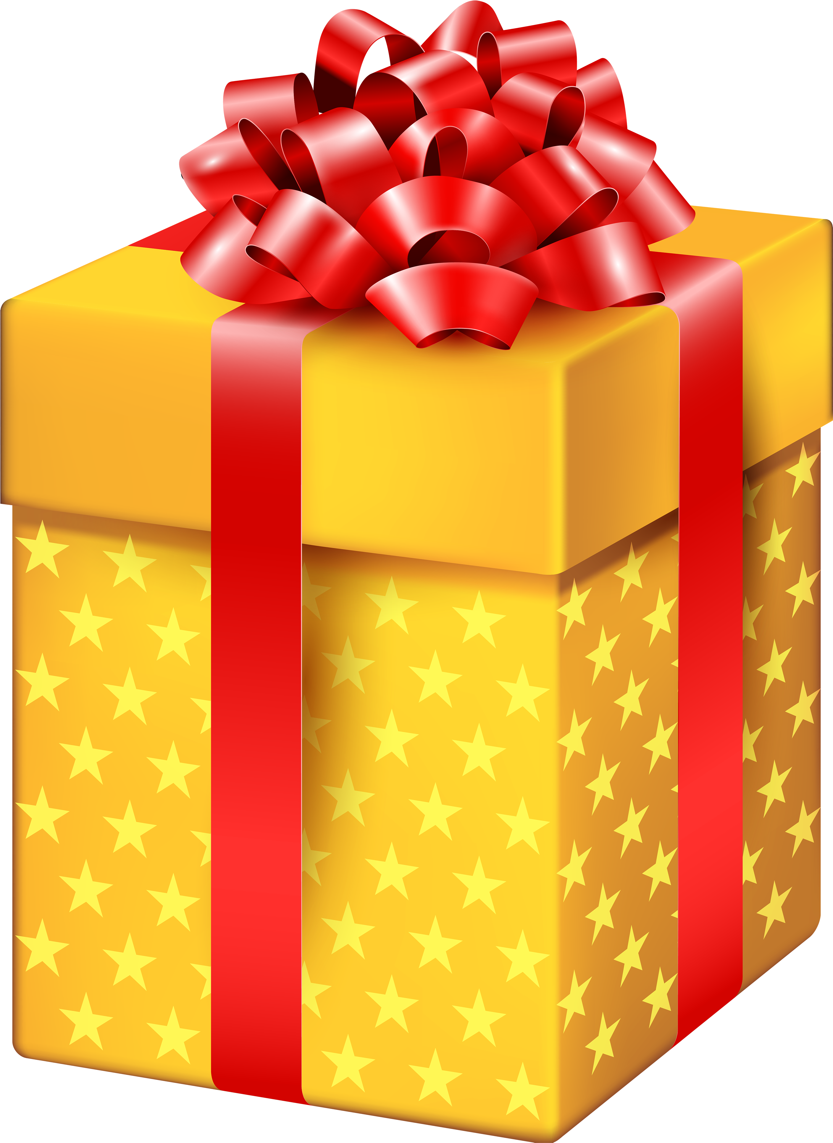 Yellow Gift Box With Stars Png Clipart - صورة هدية Transparent Png (2909x4000), Png Download