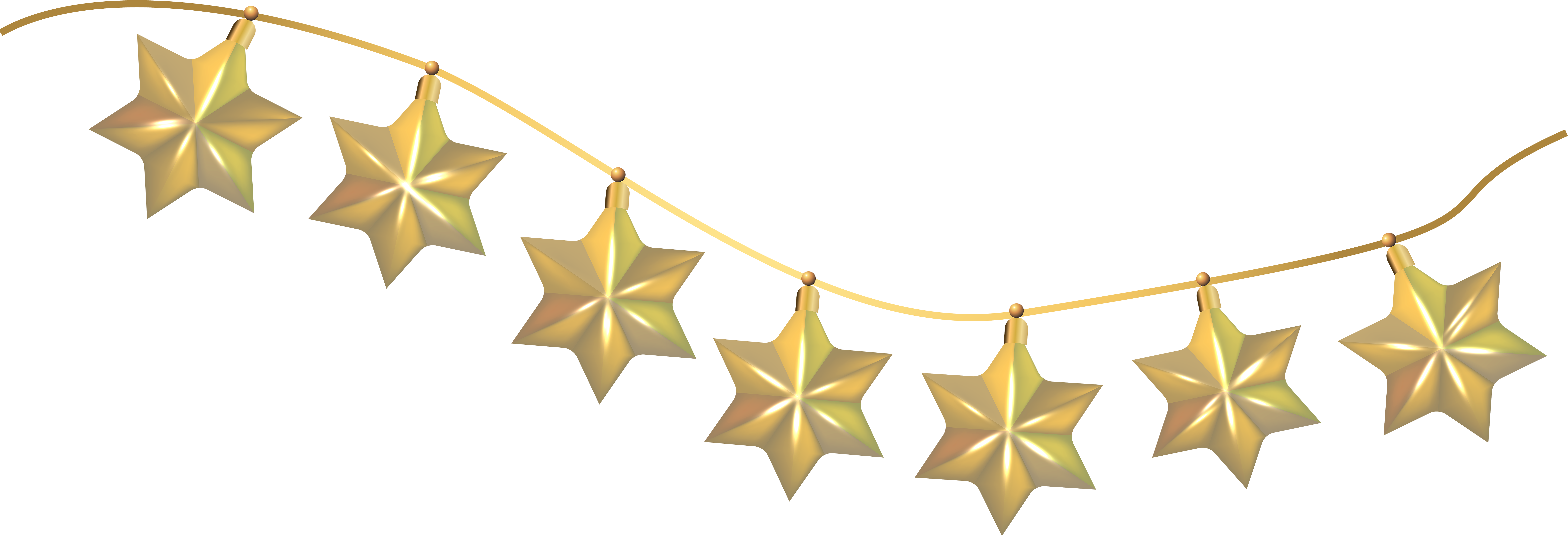 Clipart Stars Decoration - Christmas Decorations Hanging Stars - Png Download (8000x2830), Png Download