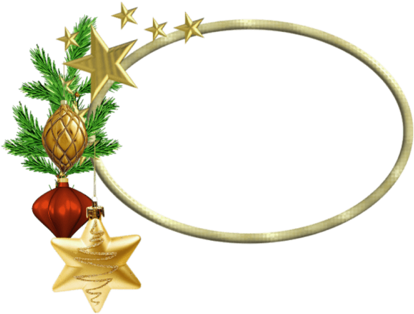 Free Png Oval Christmasframe With Stars Png Images - Clipart Oval Christmas Frame Transparent (850x649), Png Download