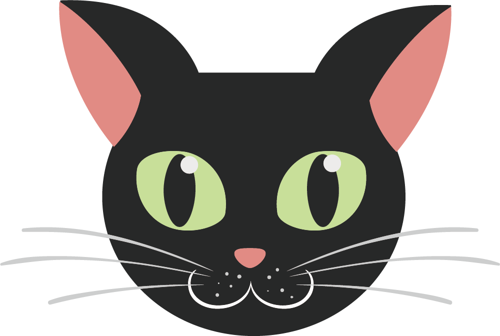 Black Cat Kitten - La Cara De Un Gato Animado Clipart (1000x672), Png Download