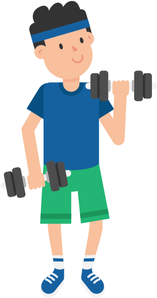 Man Lifting Dumbbells Cartoon - Cartoon Clipart (1280x721), Png Download