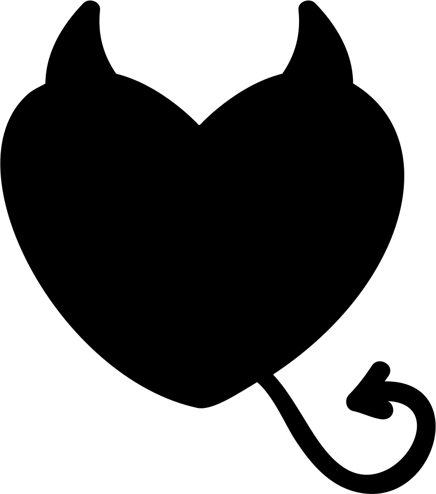 Png File Svg - Corazon Con Cola Y Cuernos Clipart (866x981), Png Download