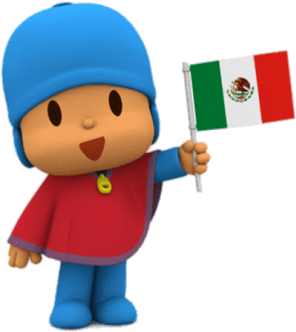 Free Png Download Pocoyo Holding Mexican Flag Clipart - Pocoyo Mexico Transparent Png (850x479), Png Download