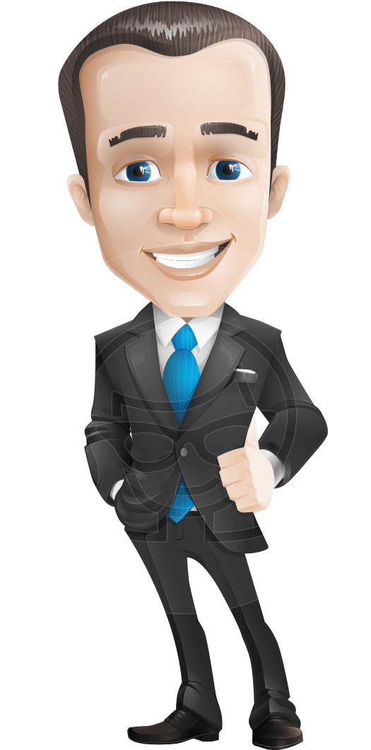 Businessman Vector Cartoon Character Design Modern - Man Cartoon Clipart (612x1060), Png Download