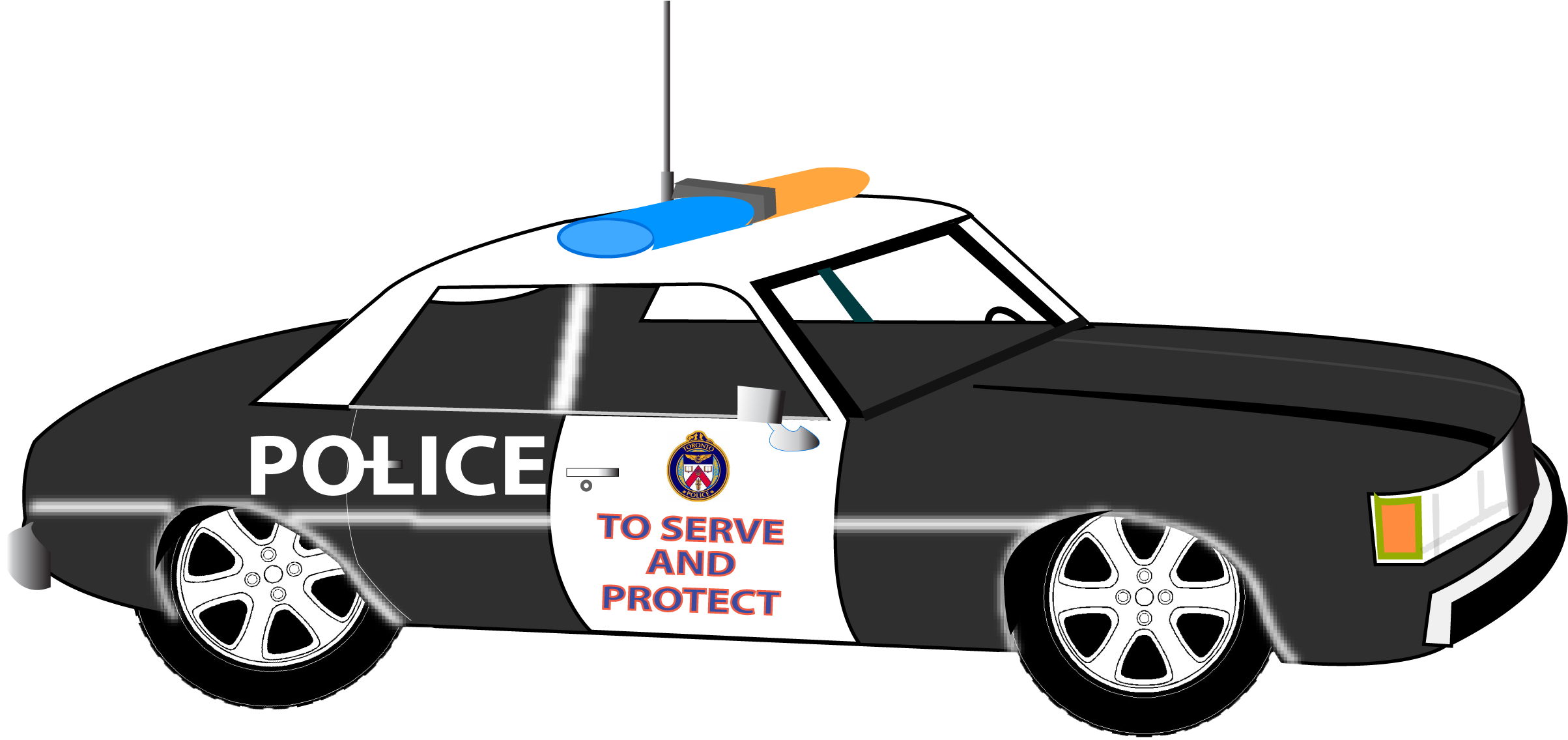 Image Black And White Library Collection Of Police - Police Car Clipart Png Transparent Png (2723x1215), Png Download